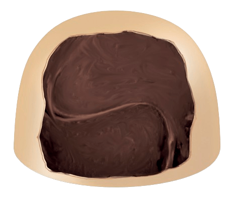 Bombom de Chocolate Branco
com Recheio de Chocolate Meio Amargo