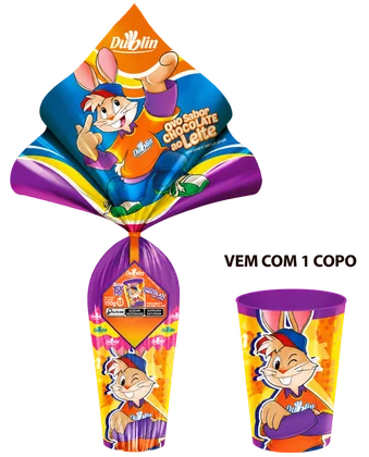 Ovo de Páscoa Sabor Chocolate ao Leite com Copo